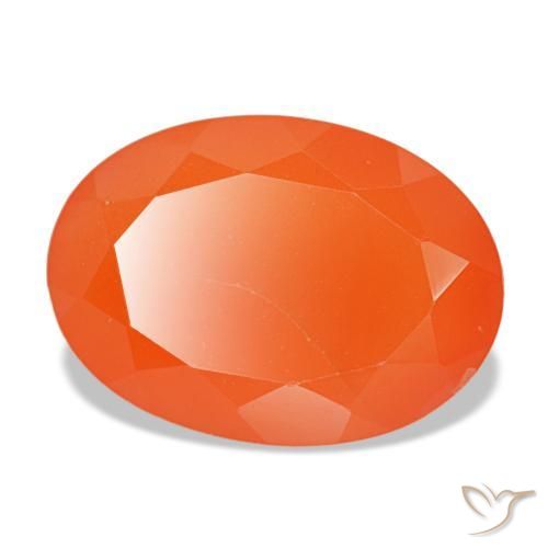 5,43 ctw natürlicher orangefarbener Karneol, Oval Schliff, Lichtdurchlässig