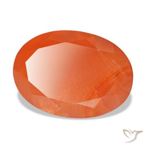 5,84 ctw natürlicher orangefarbener Karneol, Oval Schliff, Lichtdurchlässig