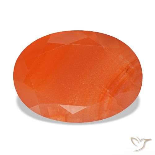 5,84 ctw natürlicher orangefarbener Karneol, Oval Schliff, Lichtdurchlässig