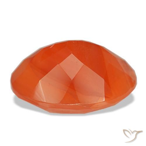 5,84 ctw natürlicher orangefarbener Karneol, Oval Schliff, Lichtdurchlässig