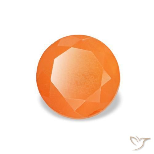 0,41 ctw natürlicher orangefarbener Karneol, Rundschliff, Transparent