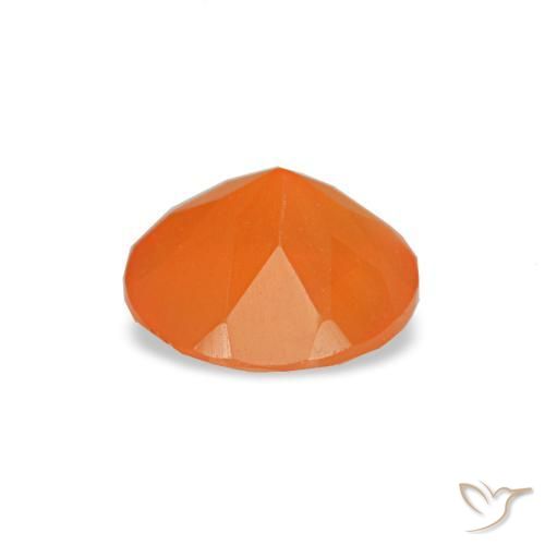 0,41 ctw natürlicher orangefarbener Karneol, Rundschliff, Transparent