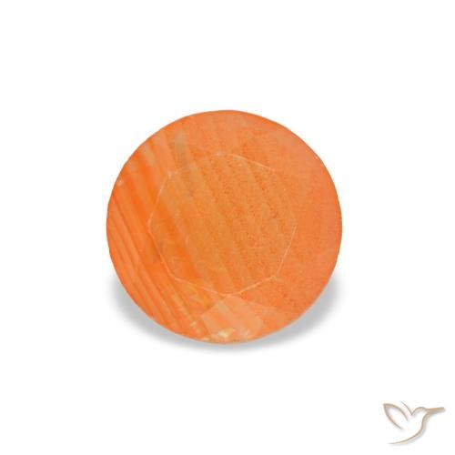 0,38 ctw natürlicher orangefarbener Karneol, Rundschliff, Transparent