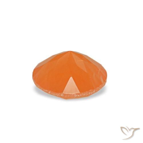 0,38 ctw natürlicher orangefarbener Karneol, Rundschliff, Transparent