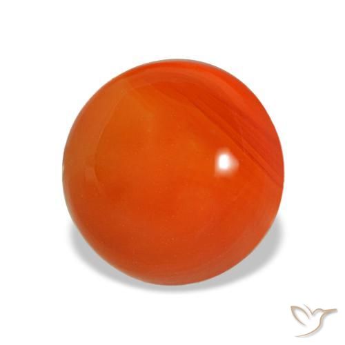 1,98 ctw natürlicher orangefarbener Karneol, Rundschliff, Transparent