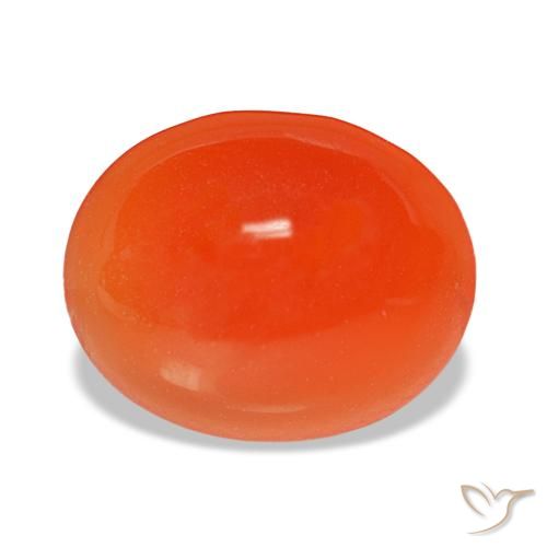 2,29 ctw natürlicher orangefarbener Karneol, Oval Schliff, Lichtdurchlässig