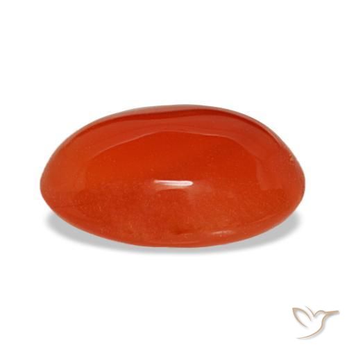2,29 ctw natürlicher orangefarbener Karneol, Oval Schliff, Lichtdurchlässig