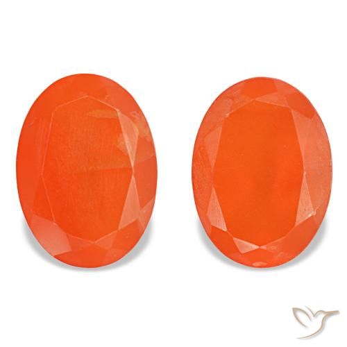 1.39ctw Orangefarbener Karneol, Oval, Transparent