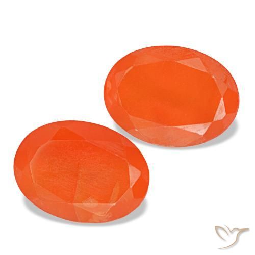 1,39 ct natürliche orangefarbener Karneol-Edelsteine, Oval Schliff, Transparent
