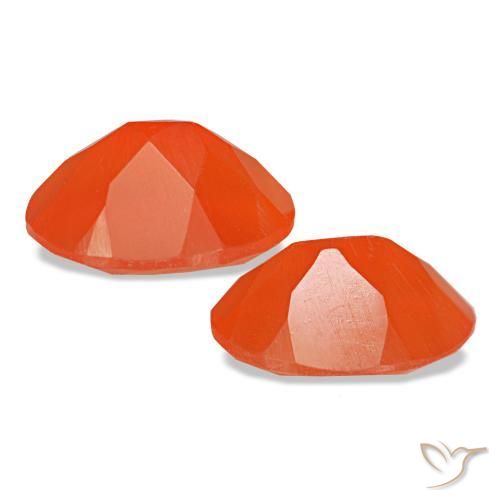 1,39 ct natürliche orangefarbener Karneol-Edelsteine, Oval Schliff, Transparent