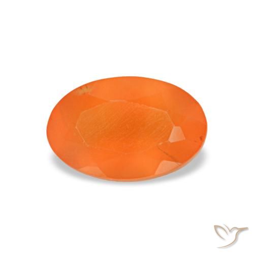 0,44 ctw natürlicher orangefarbener Karneol, Oval Schliff, Transparent
