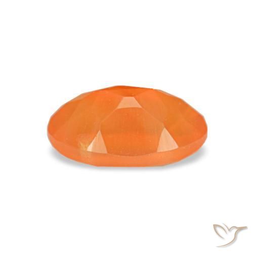 0,44 ctw natürlicher orangefarbener Karneol, Oval Schliff, Transparent