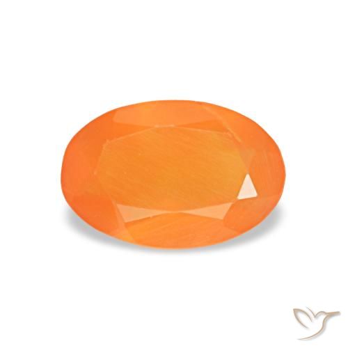 0,35 ctw natürlicher orangefarbener Karneol, Oval Schliff, Transparent
