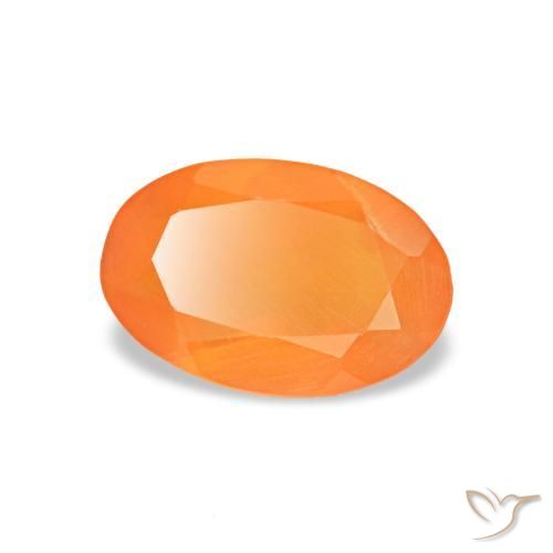 0,35 ctw natürlicher orangefarbener Karneol, Oval Schliff, Transparent