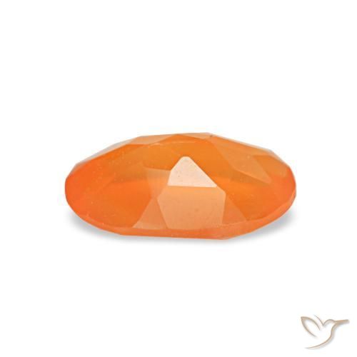0,35 ctw natürlicher orangefarbener Karneol, Oval Schliff, Transparent