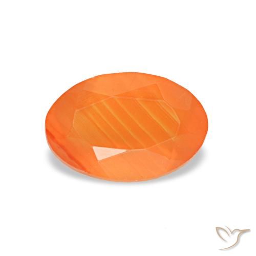 0,47 ctw natürlicher orangefarbener Karneol, Oval Schliff, Transparent