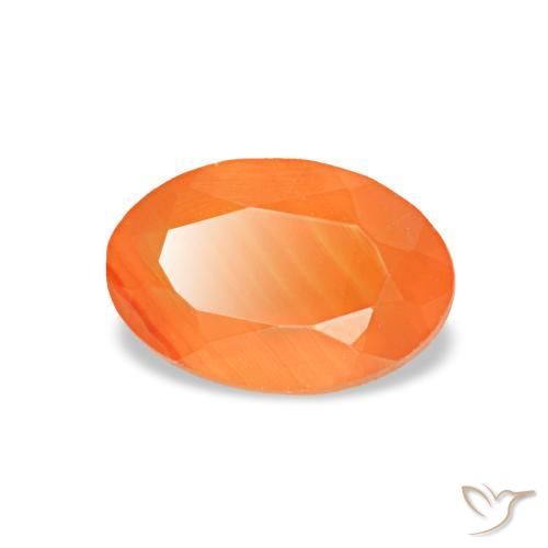 0,47 ctw natürlicher orangefarbener Karneol, Oval Schliff, Transparent