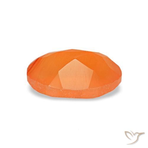 0,47 ctw natürlicher orangefarbener Karneol, Oval Schliff, Transparent