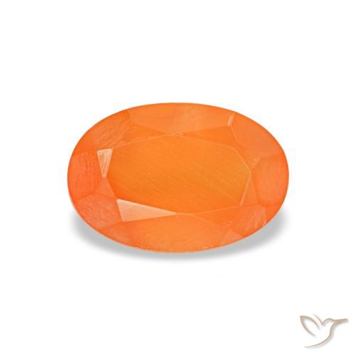 0,40 ctw natürlicher orangefarbener Karneol, Oval Schliff, Transparent