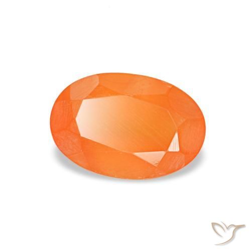 0,40 ctw natürlicher orangefarbener Karneol, Oval Schliff, Transparent