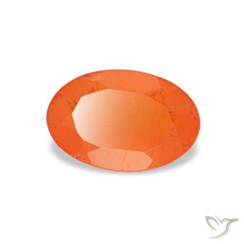 0,40 ctw natürlicher orangefarbener Karneol, Oval Schliff, Transparent