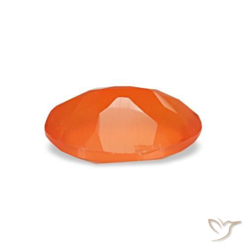 0,40 ctw natürlicher orangefarbener Karneol, Oval Schliff, Transparent