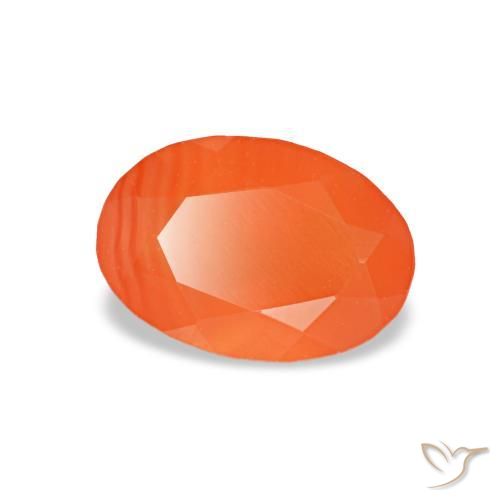 0,44 ctw natürlicher orangefarbener Karneol, Oval Schliff, Transparent