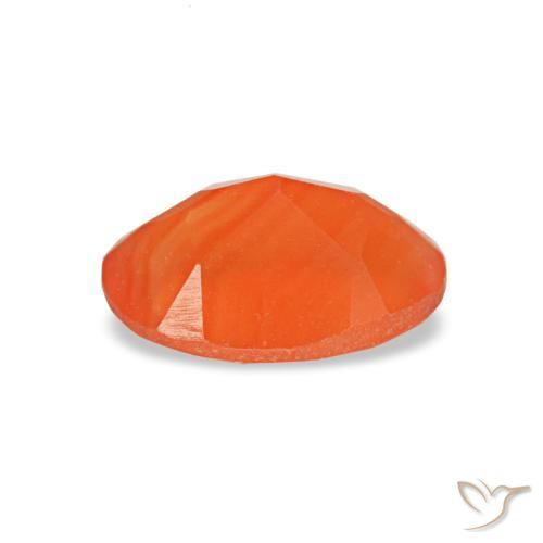 0,44 ctw natürlicher orangefarbener Karneol, Oval Schliff, Transparent