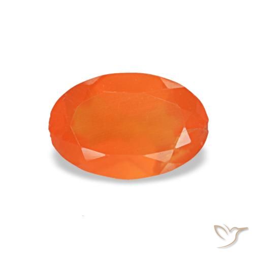 0.34ct Orangefarbener Karneol, Oval, Transparent
