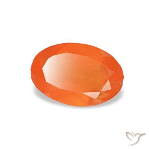 0,34 ctw natürlicher orangefarbener Karneol, Oval Schliff, Transparent