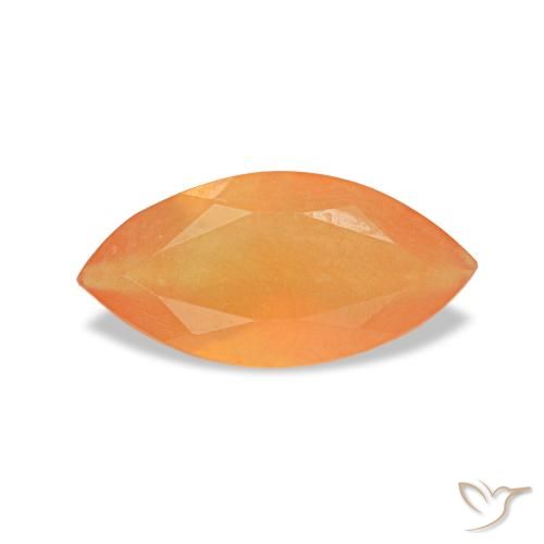 0,43 ctw natürlicher orangefarbener Karneol, Marquise, Transparent