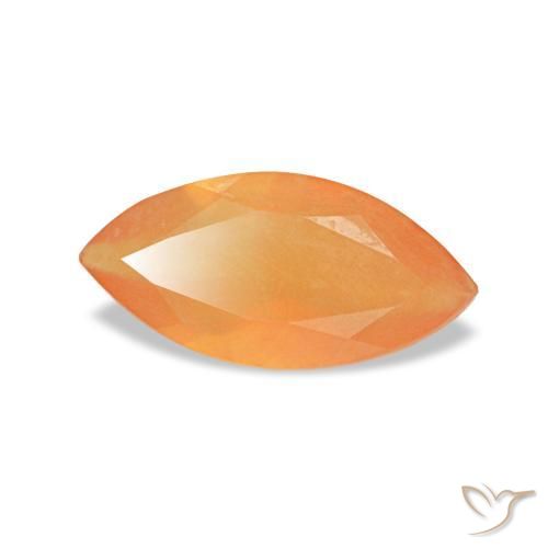 0,43 ctw natürlicher orangefarbener Karneol, Marquise, Transparent