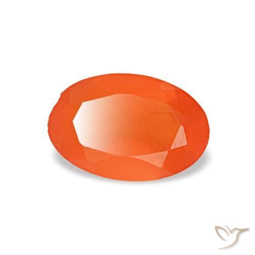 0,34 ctw natürlicher orangefarbener Karneol, Oval Schliff, Transparent