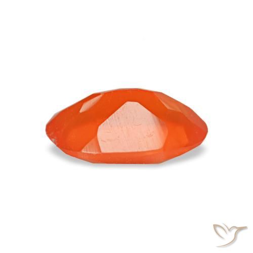 0,34 ctw natürlicher orangefarbener Karneol, Oval Schliff, Transparent