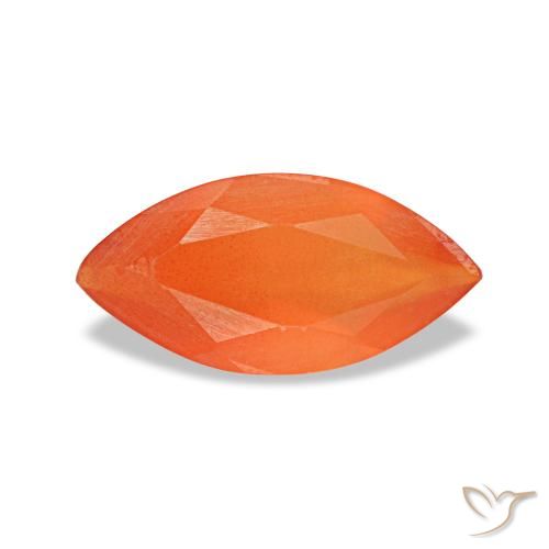 0,39 ctw natürlicher orangefarbener Karneol, Marquise, Transparent