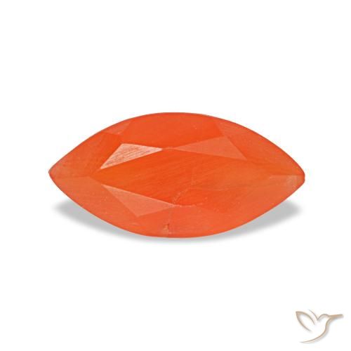 0,48 ctw natürlicher orangefarbener Karneol, Marquise, Transparent