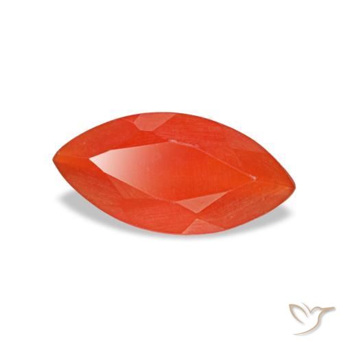 0,38 ctw natürlicher orangefarbener Karneol, Marquise, Transparent
