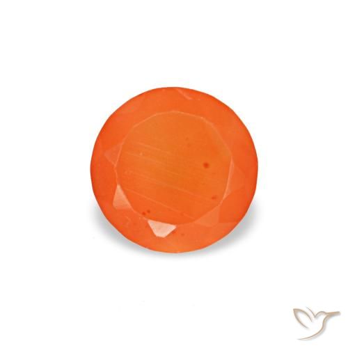 0,20 ctw natürlicher orangefarbener Karneol, Rundschliff, Transparent
