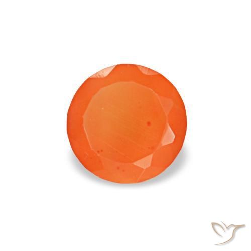 0,20 ctw natürlicher orangefarbener Karneol, Rundschliff, Transparent