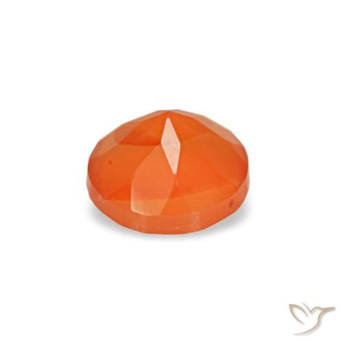 0,20 ctw natürlicher orangefarbener Karneol, Rundschliff, Transparent