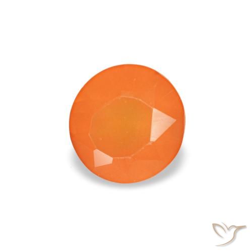 0.18ct Orangefarbener Karneol, Rund, Transparent