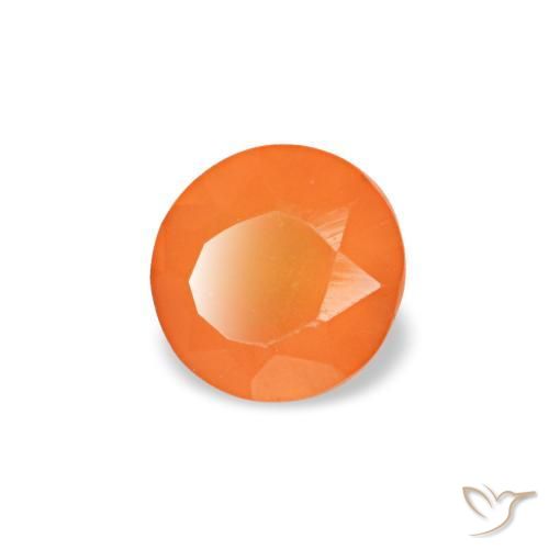 0,18 ctw natürlicher orangefarbener Karneol, Rundschliff, Transparent