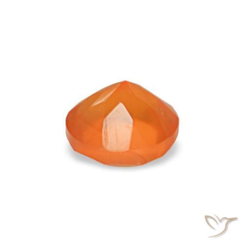 0,18 ctw natürlicher orangefarbener Karneol, Rundschliff, Transparent