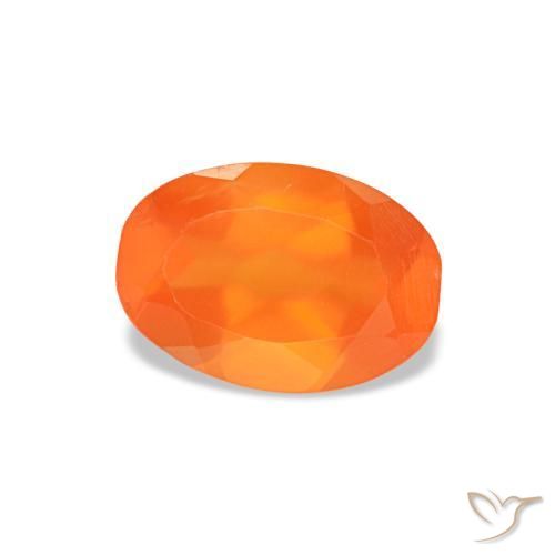 0,37 ctw natürlicher orangefarbener Karneol, Oval Schliff, Transparent
