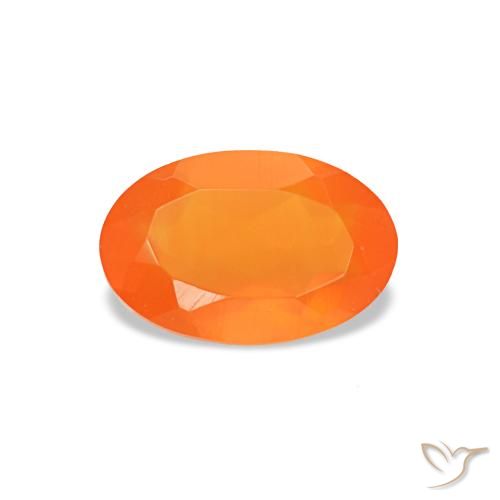 0,33 ctw natürlicher orangefarbener Karneol, Oval Schliff, Transparent