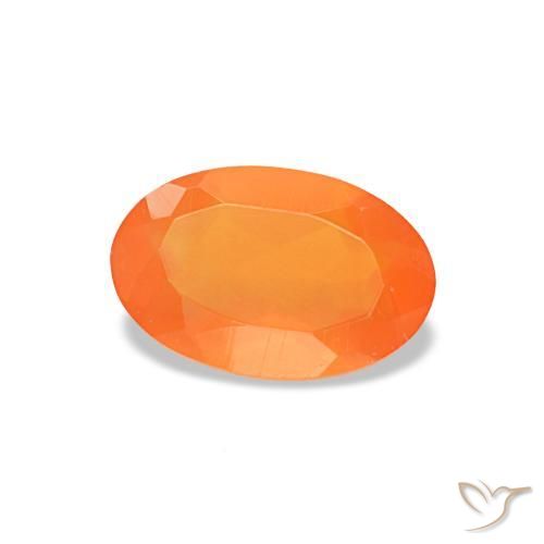 0,33 ctw natürlicher orangefarbener Karneol, Oval Schliff, Transparent