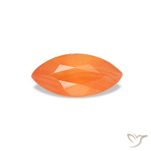 0,14 ctw natürlicher orangefarbener Karneol, Marquise, Transparent