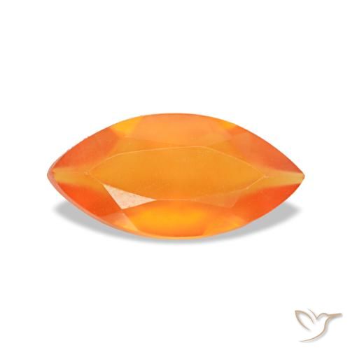 0,39 ctw natürlicher orangefarbener Karneol, Marquise, Transparent