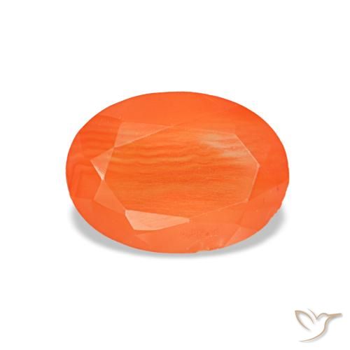 0,60 ctw natürlicher orangefarbener Karneol, Oval Schliff, Transparent