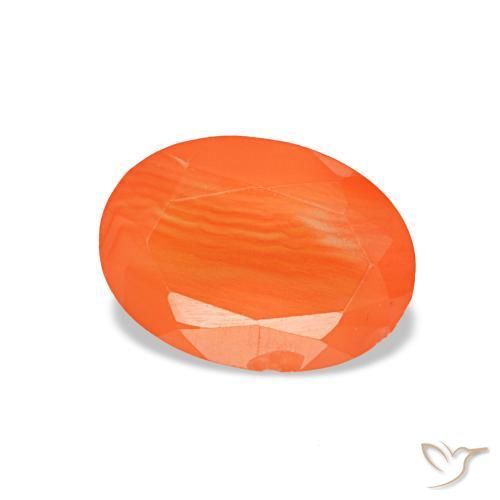 0,60 ctw natürlicher orangefarbener Karneol, Oval Schliff, Transparent